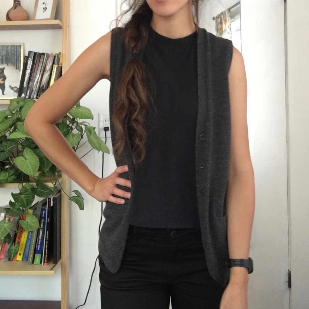 Grey sweater vest merino wool